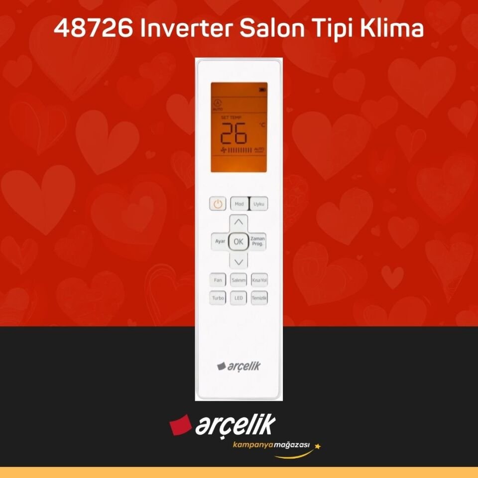 ARÇELİK 48726 Monofaze Inverter Salon Tipi Klima 48.000 Btu/h