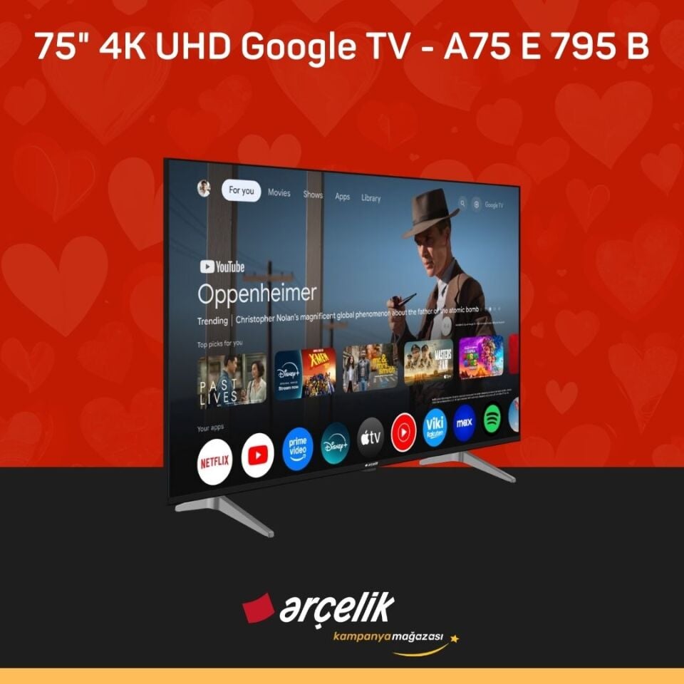 ARÇELİK 7 serisi 75'' 4K UHD Google TV - A75 E 795 B Google TV