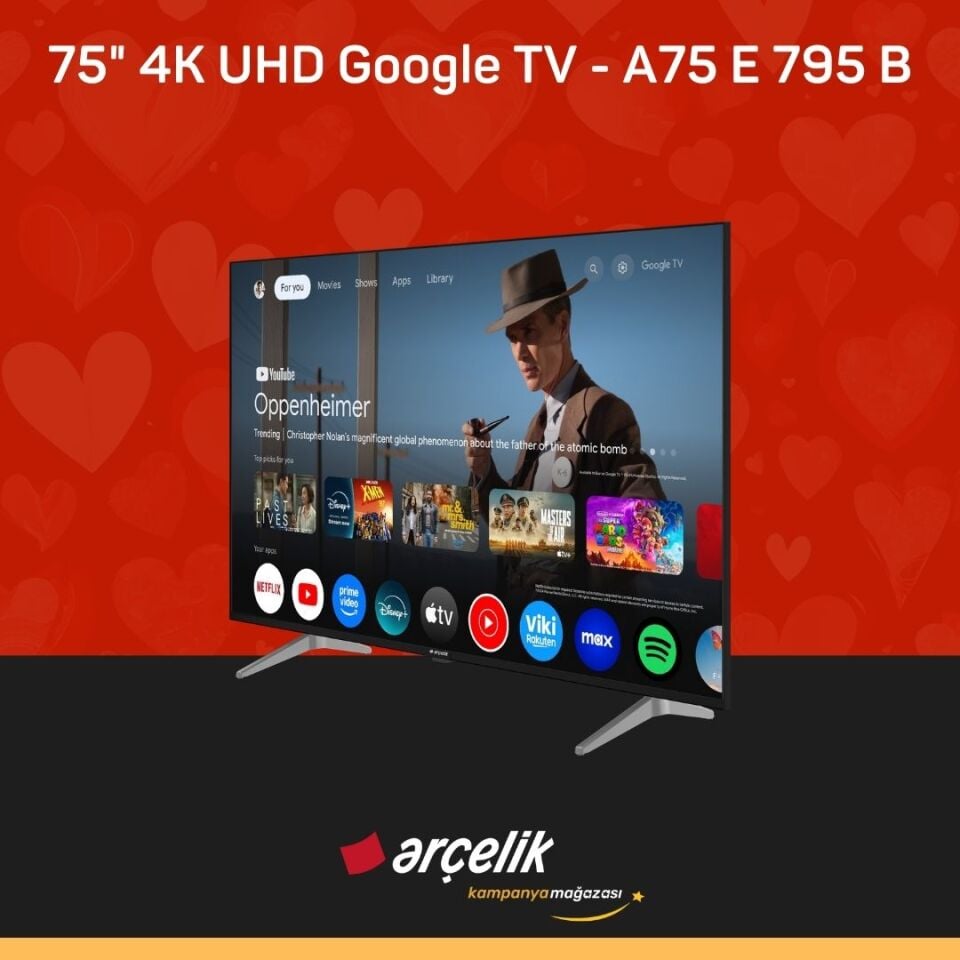 ARÇELİK 7 serisi 75'' 4K UHD Google TV - A75 E 795 B Smart TV