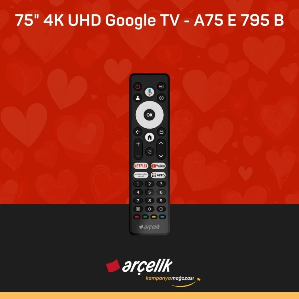 ARÇELİK 7 serisi 75'' 4K UHD Google TV - A75 E 795 B Google TV