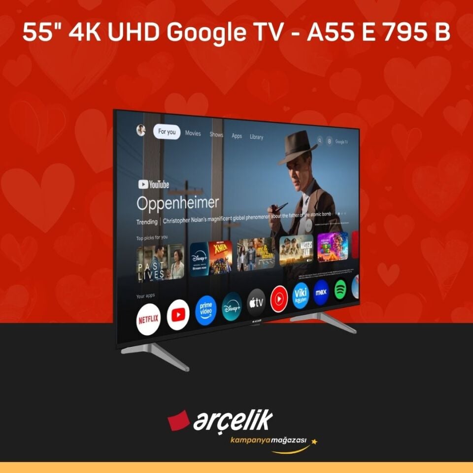 ARÇELİK 7 serisi 55'' 4K UHD Google TV - A55 E 795 B Google TV