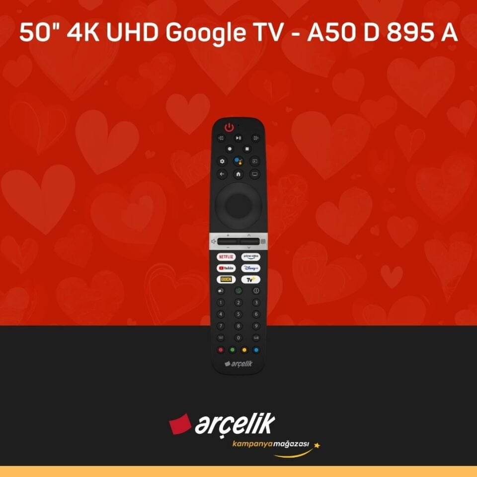 ARÇELİK 8 Serisi 50'' 4K UHD Google TV - A50 D 895 A Google TV