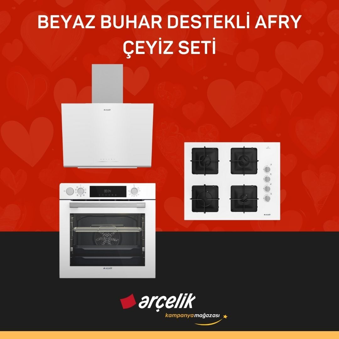 ARÇELİK BEYAZ BUHAR DESTEKLİ AFRY ÇEYİZ SETİ