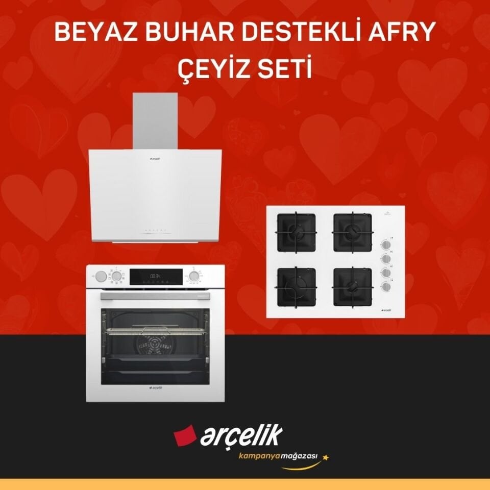 ARÇELİK BEYAZ BUHAR DESTEKLİ AFRY ÇEYİZ SETİ