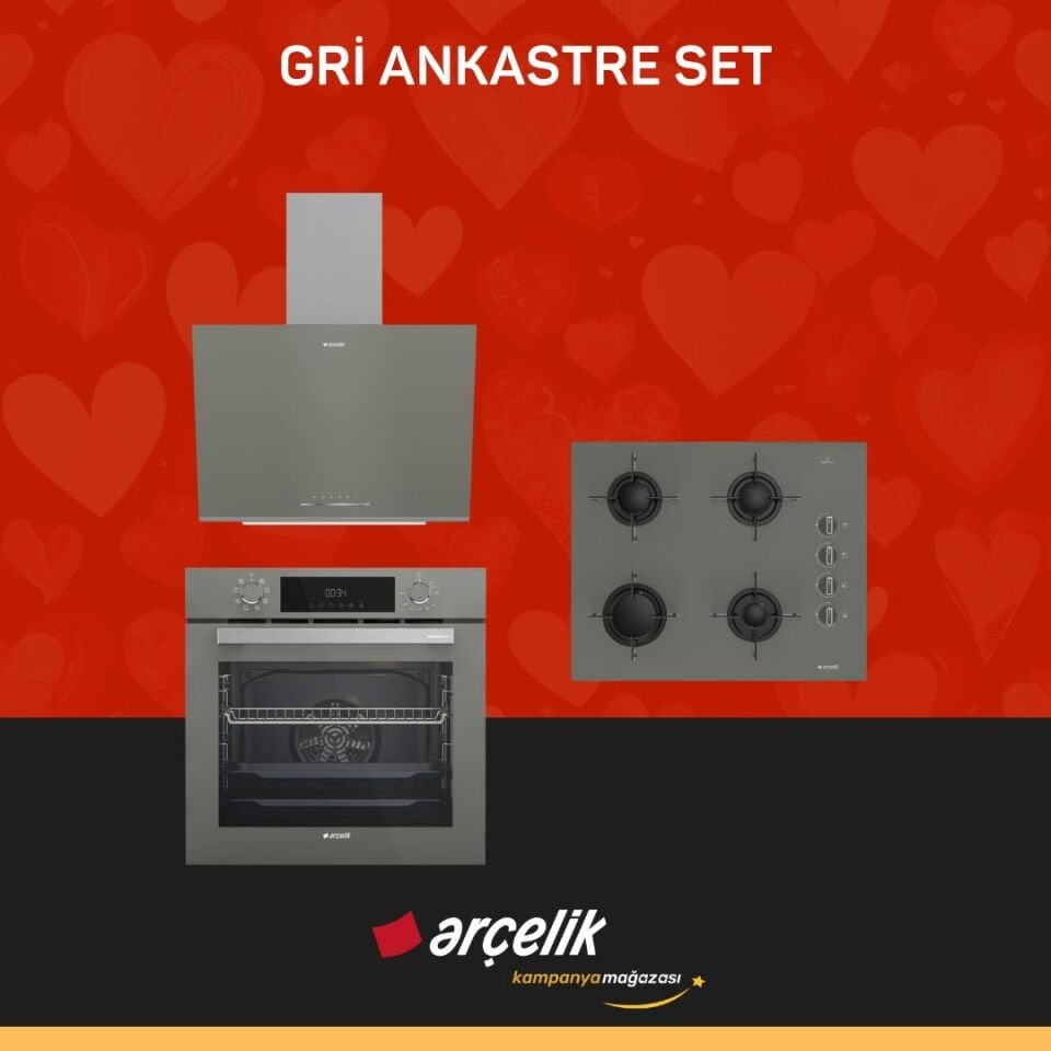 ARÇELİK GRİ ANKASTRE SET