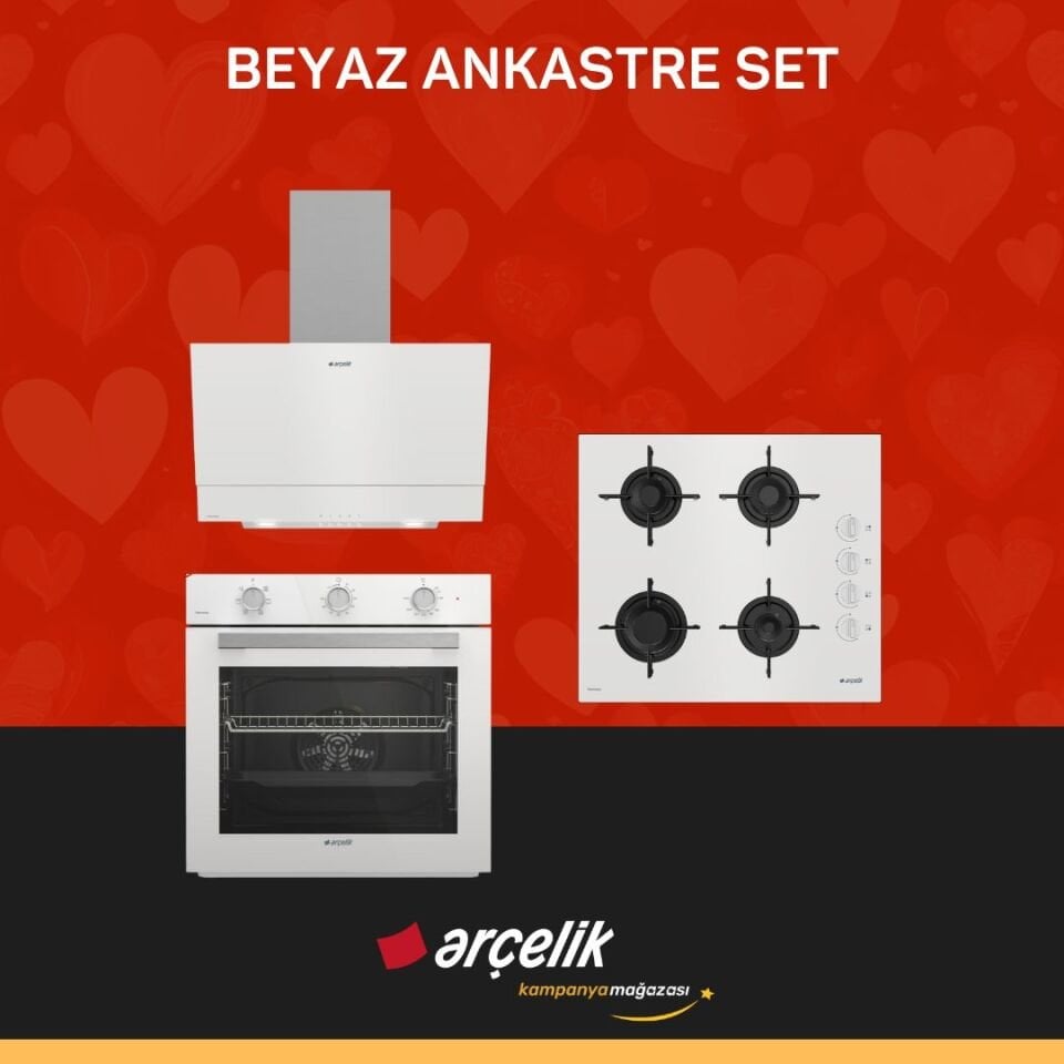 ARÇELİK BEYAZ ANKASTRE SET ( ADE 605 HB - AFC 221 HB - OCD T 601-1 EHB )