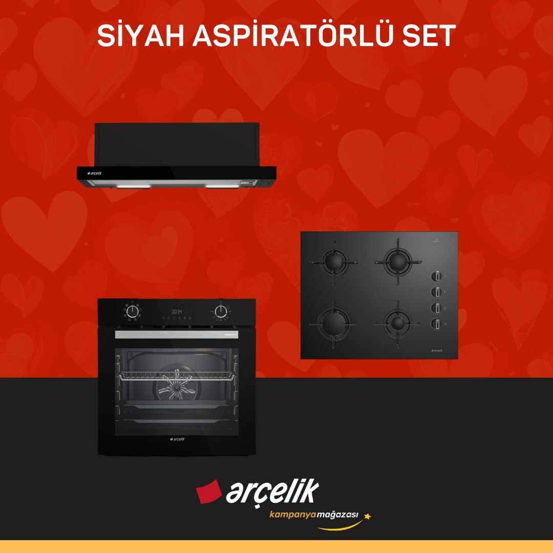 ARÇELİK SİYAH ASPİRATÖRLÜ SET