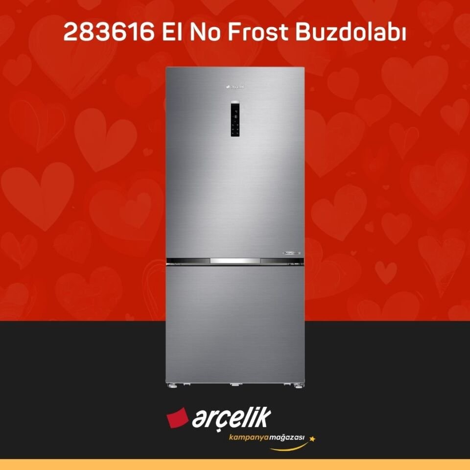 ARÇELİK 283616 EI Yapay Zeka Teknolojili Alttan Donduruculu Buzdolabı