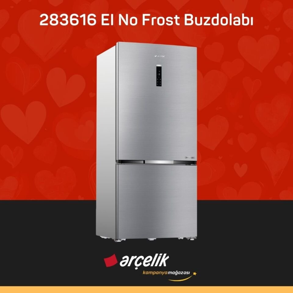 ARÇELİK 283616 EI Yapay Zeka Teknolojili Alttan Donduruculu Buzdolabı