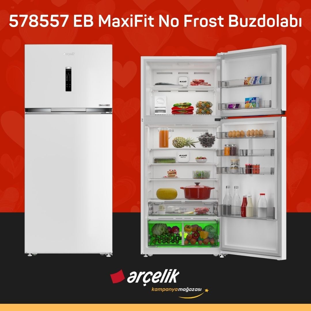 ARÇELİK 578557 EB MaxiFit Üstten Donduruculu Buzdolabı