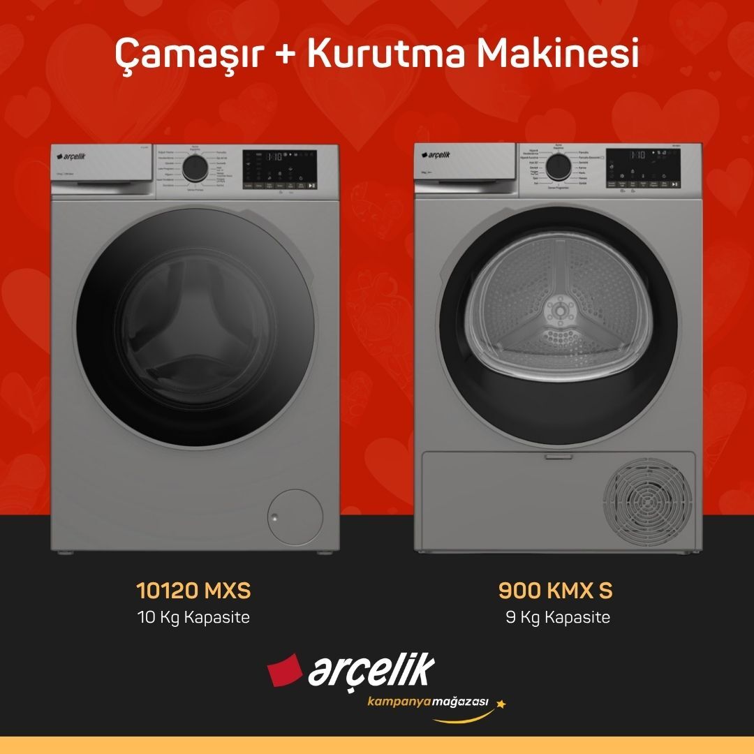 ARÇELİK ARÇELİK 10120 MXS Çamaşır Makinesi - 900 KMX S Kurutma Makinesi