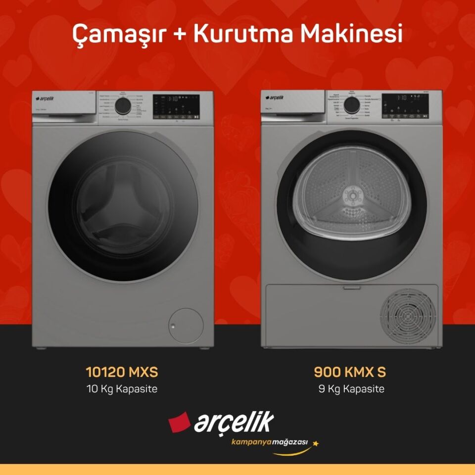 ARÇELİK ARÇELİK 10120 MXS Çamaşır Makinesi - 900 KMX S Kurutma Makinesi