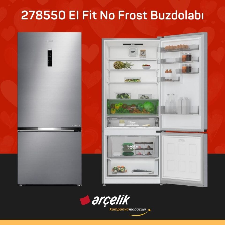 ARÇELİK 278550 EI Fit Alttan Donduruculu Buzdolabı