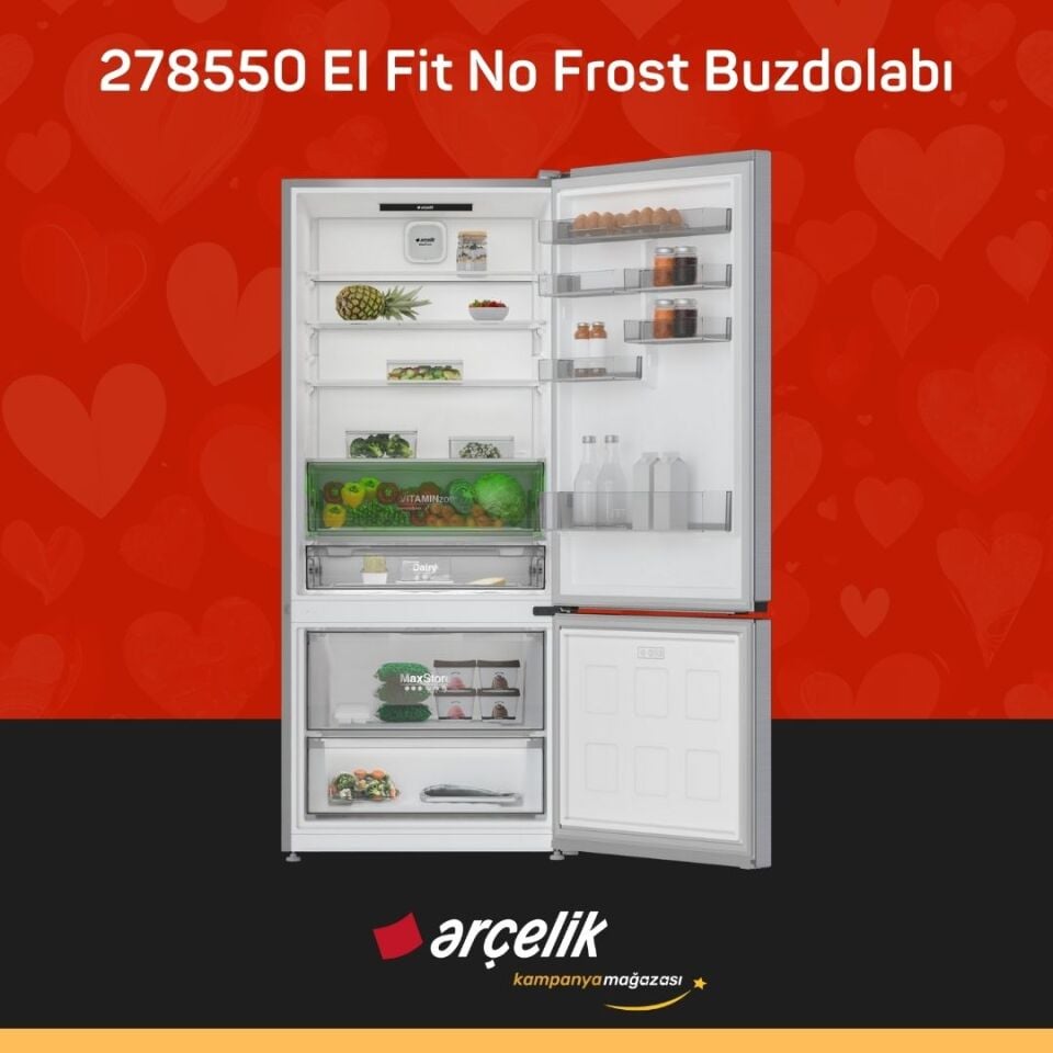 ARÇELİK 278550 EI Fit Alttan Donduruculu Buzdolabı
