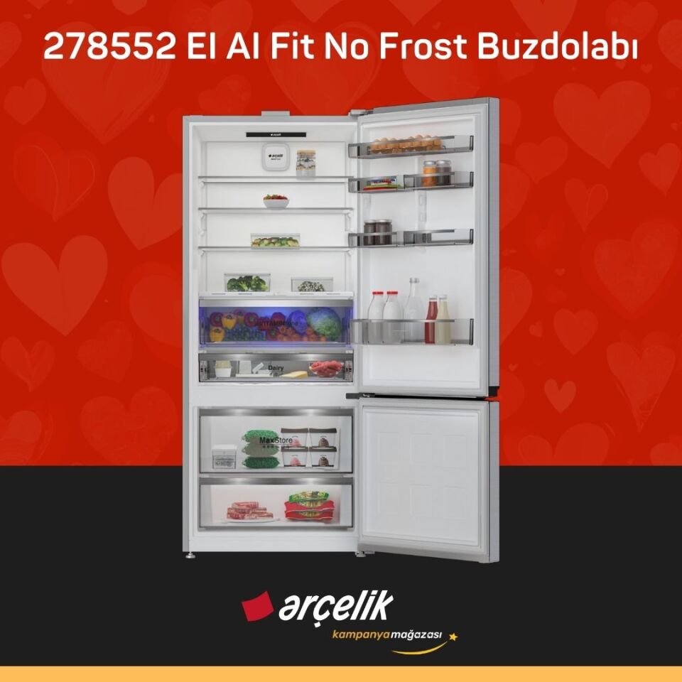 ARÇELİK 278552 EI AI Fit Alttan Donduruculu Buzdolabı