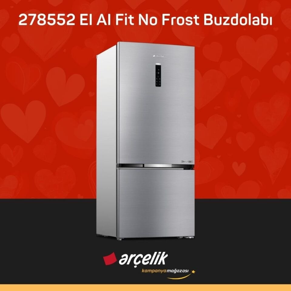 ARÇELİK 278552 EI AI Fit Yapay Zeka Teknolojili Alttan Donduruculu Buzdolabı