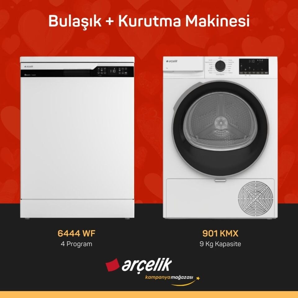 ARÇELİK 6444 WF Bulaşık Makinesi - 901 KMX Kurutma Makinesi