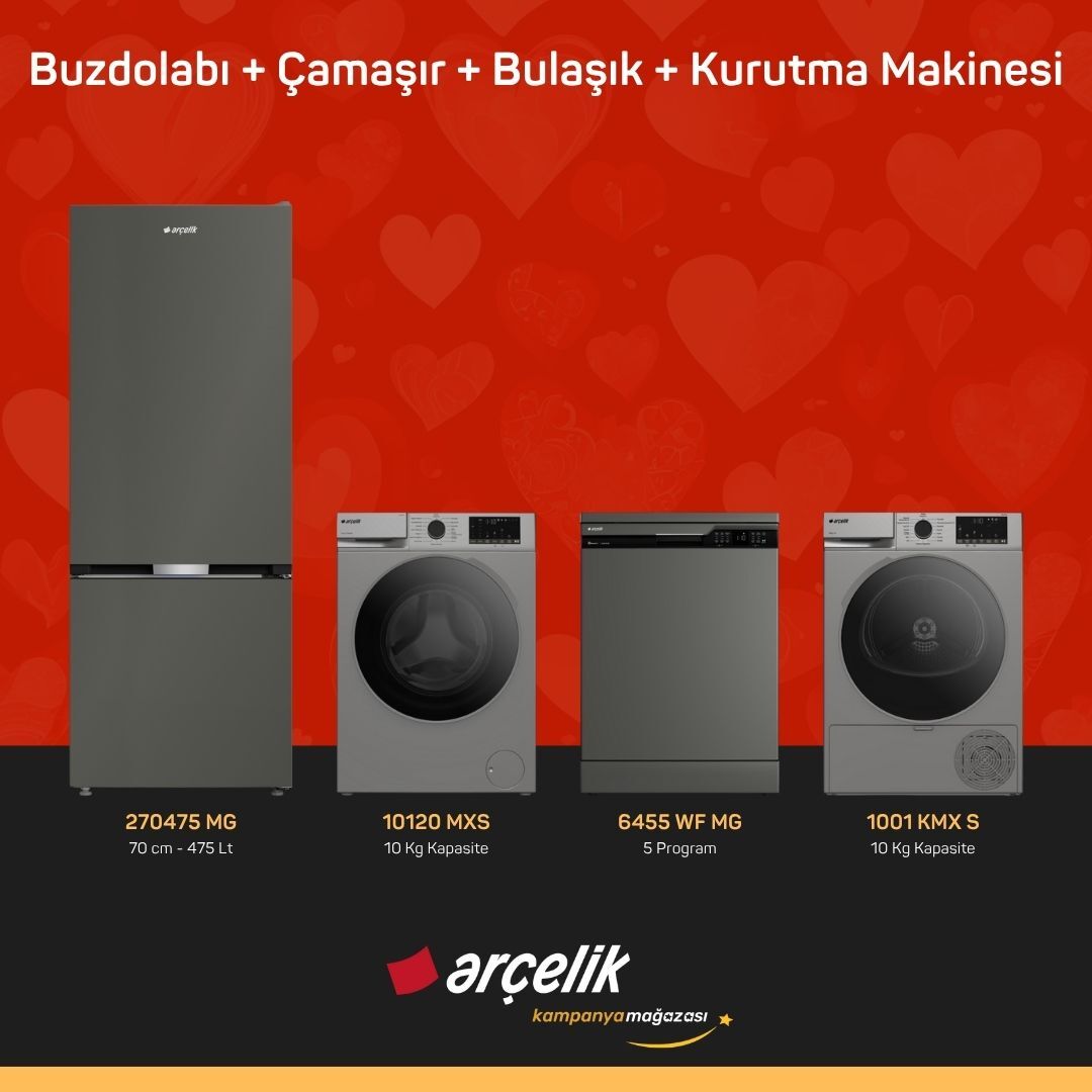 ARÇELİK 4'lü Çeyiz Paketi ( 270475 MG - 10120 MXS - 6455 WF MG - 1001 KMX S )