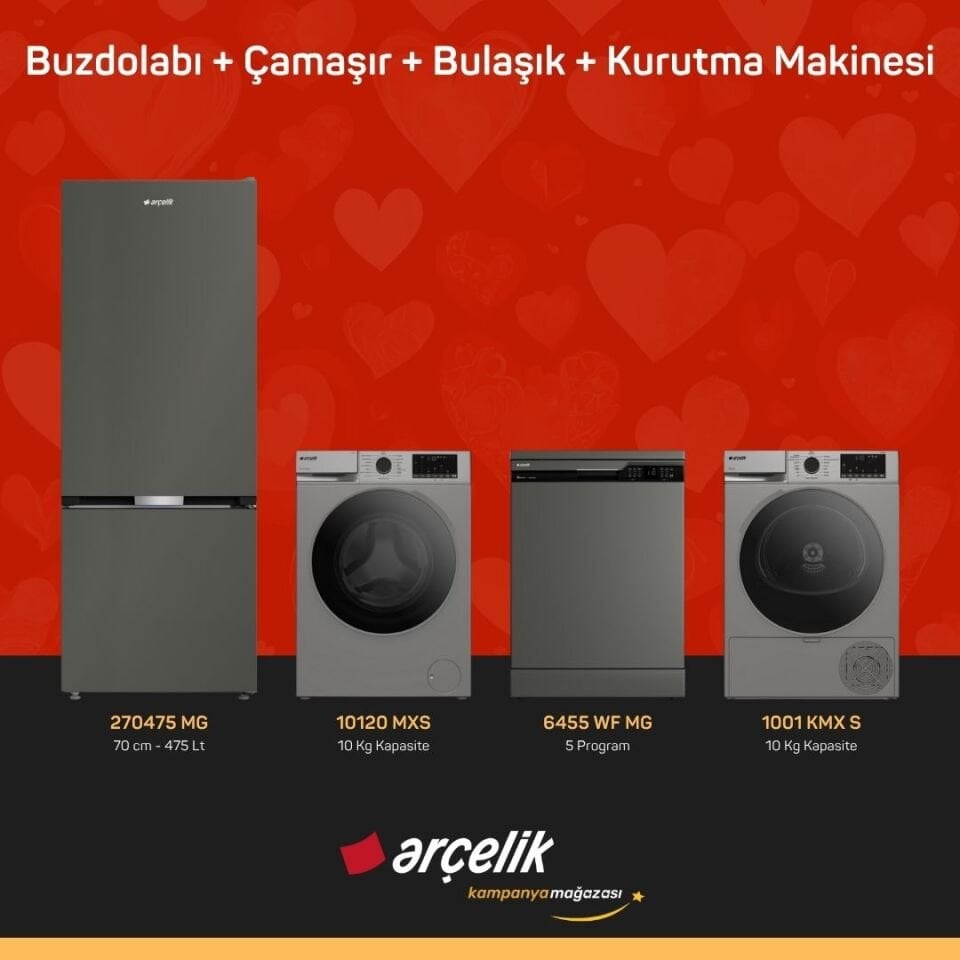 ARÇELİK 4'lü Çeyiz Paketi ( 270475 MG - 10120 MXS - 6455 WF MG - 1001 KMX S )