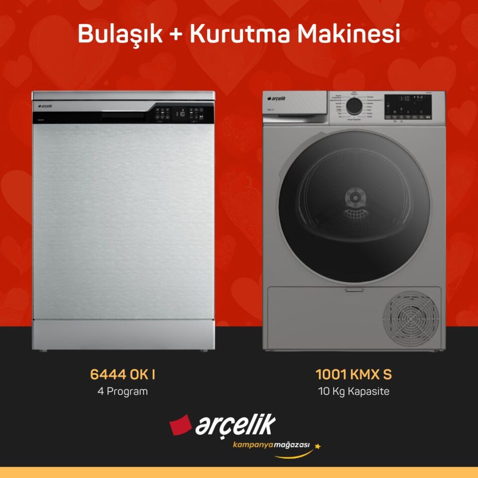 ARÇELİK 6444 OK I Bulaşık Makinesi - 1001 KMX S Kurutma Makinesi