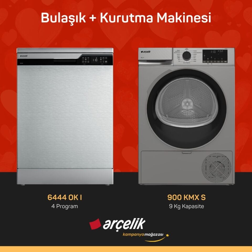 ARÇELİK 6444 OK I Bulaşık Makinesi - 900 KMX S Kurutma Makinesi