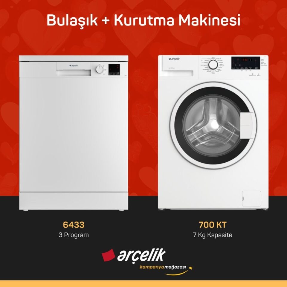 ARÇELİK 6433 Çamaşır Makinesi - 700 KT Kurutma Makinesi
