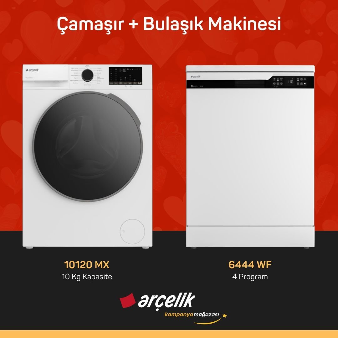 ARÇELİK 10120 MX Çamaşır Makinesi - 6444 WF Bulaşık Makinesi