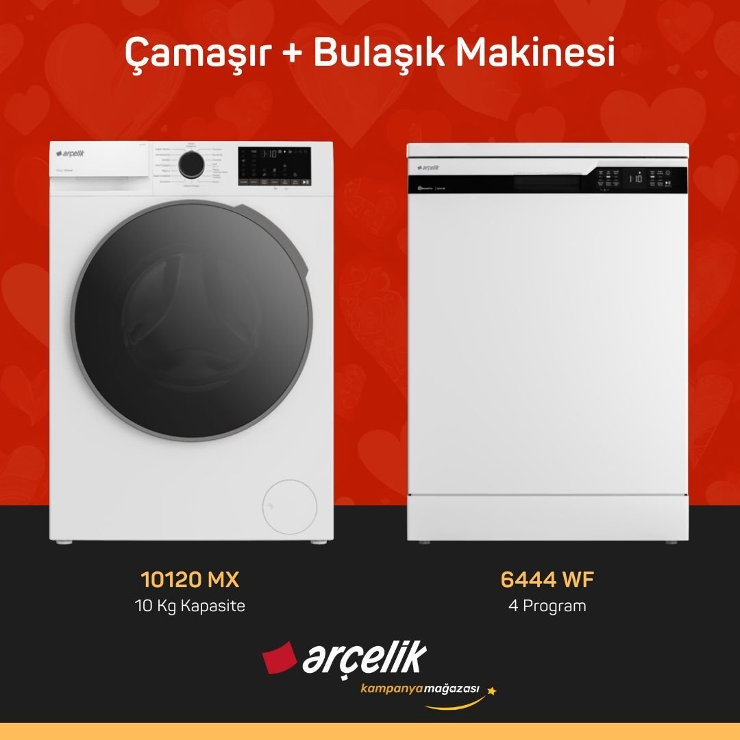 ARÇELİK 10120 MX Çamaşır Makinesi - 6444 WF Bulaşık Makinesi
