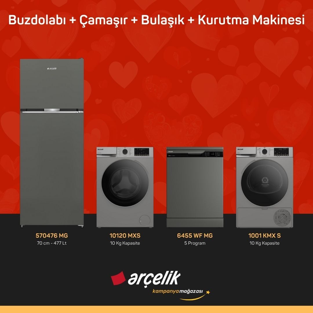 ARÇELİK 4'lü Çeyiz Paketi ( 570476 MG - 10120 MXS - 6455 WF MG - 1001 KMX S )