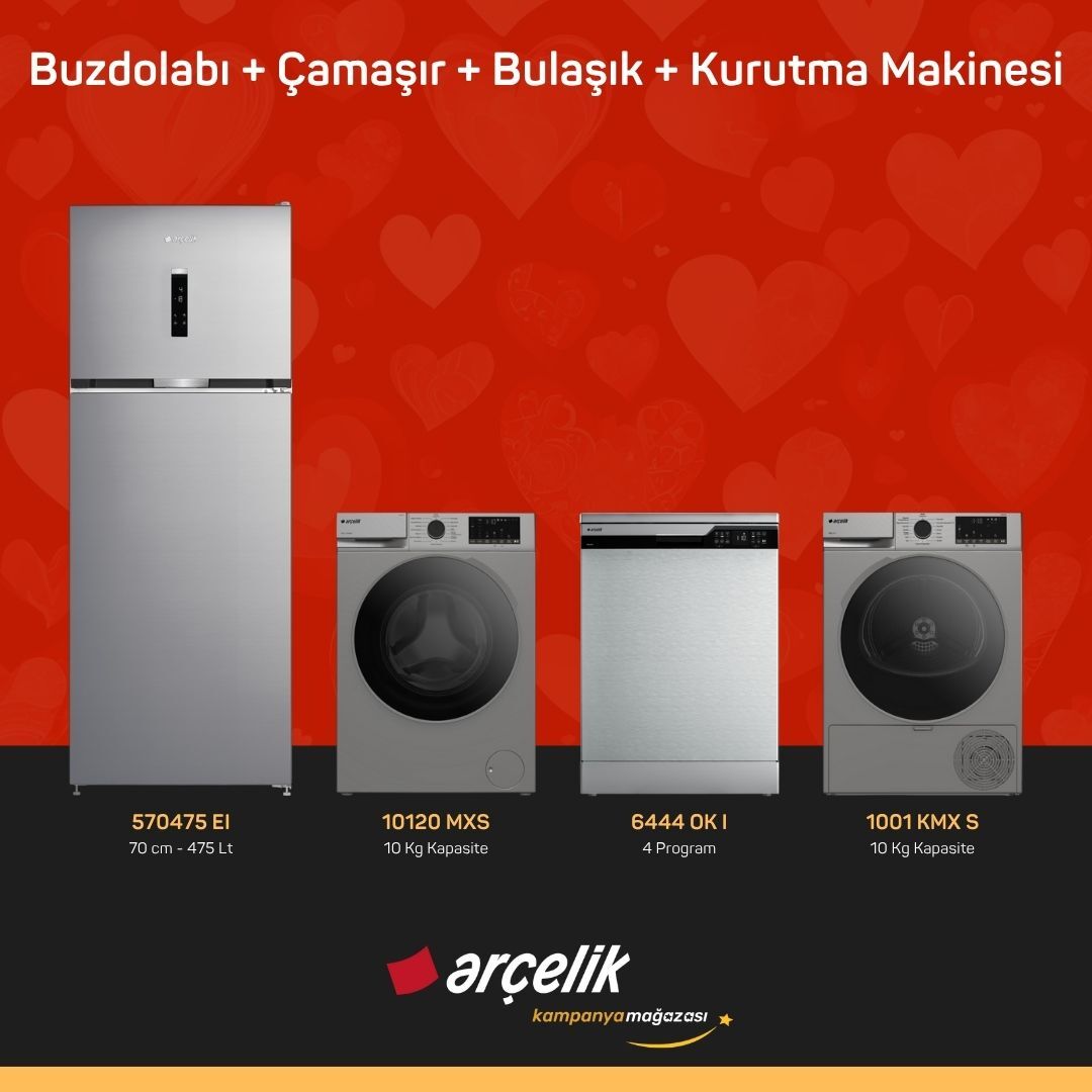 ARÇELİK 4'lü Çeyiz Paketi ( 570475 EI - 10120 MXS - 6444 OK I - 1001 KMX S )
