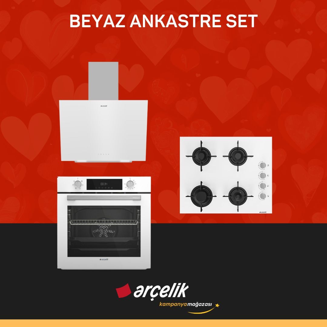 ARÇELİK BEYAZ ANKASTRE SET ( ADE 604-1 B - AFC 330 B - OCD T 601-1 EB )