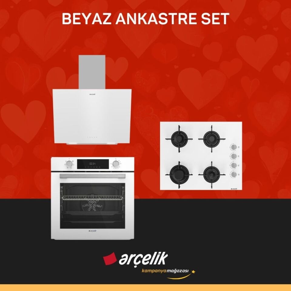 ARÇELİK BEYAZ ANKASTRE SET ( ADE 604-1 B - AFC 330 B - OCD T 601-1 EB )