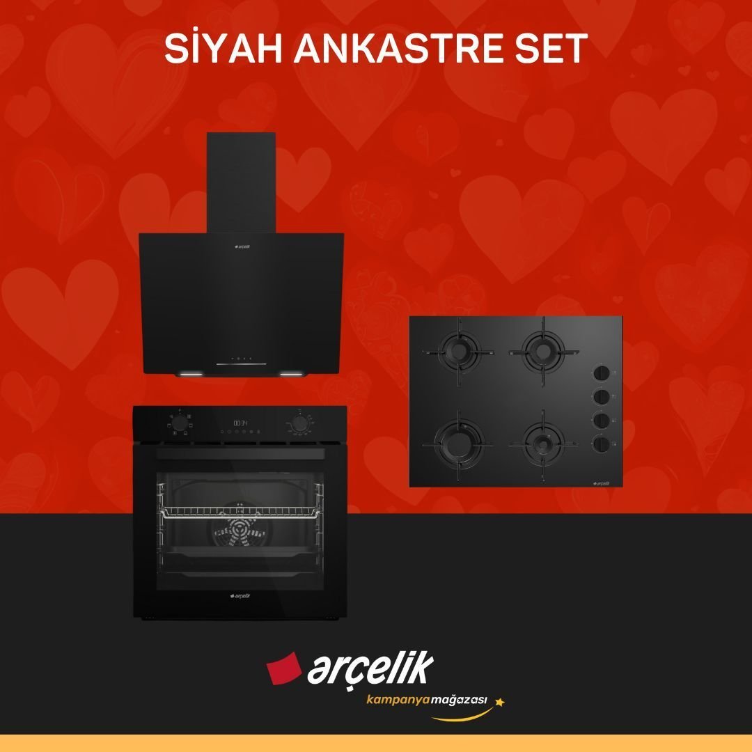 ARÇELİK SİYAH ANKASTRE SET ( ADE 604-1 S - AFC 330 S - OCD T 601-1 ES )