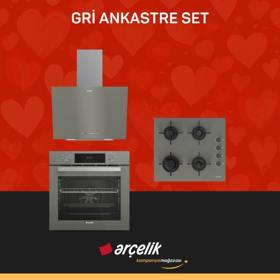 ARÇELİK GRİ ANKASTRE SET