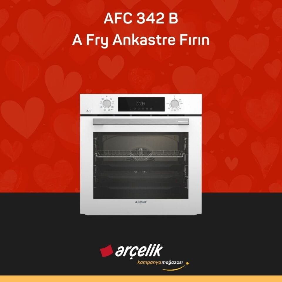 ARÇELİK YUVARLAK OCAKLI AFRY BEYAZ CAM SET ( ADE 604-1 B - AFC 342 B - OCD T 601-1 EB )