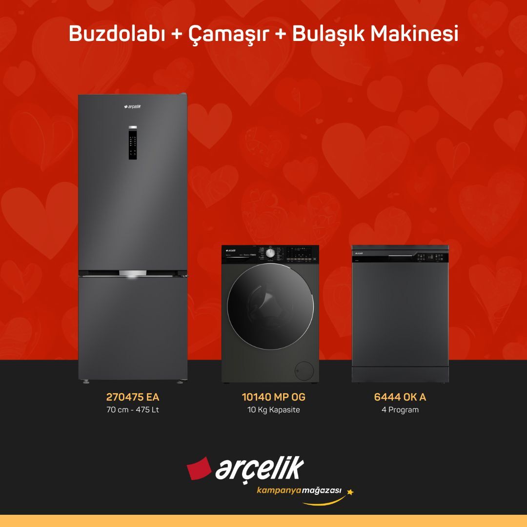 ARÇELİK 3'lü Çeyiz Paketi ( 270475 EA - 10140 MP OG - 6444 OK A )