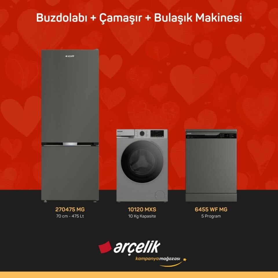 ARÇELİK 3'lü Çeyiz Paketi ( 270475 MG - 10120 MXS - 6455 WF MG )