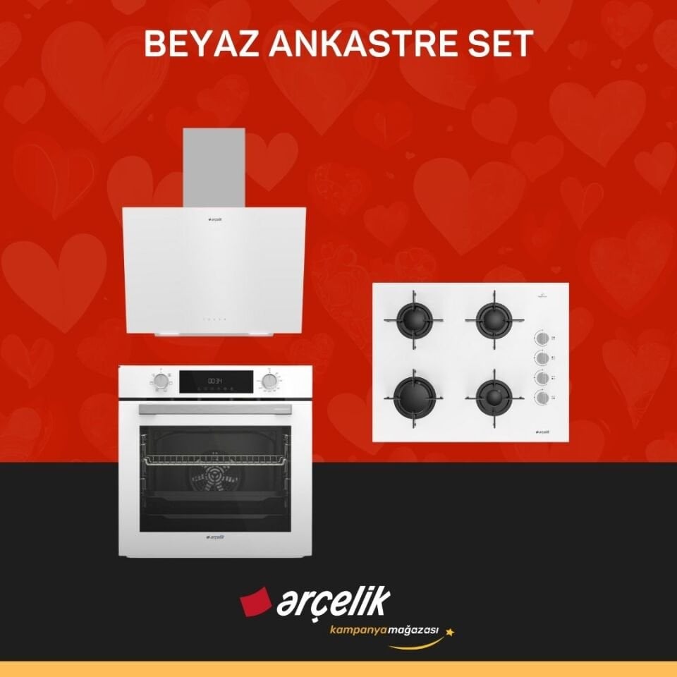 ARÇELİK BEYAZ ANKASTRE SET ( ADE 604-1 B - AFC 330 B - OCD T 651 EB )