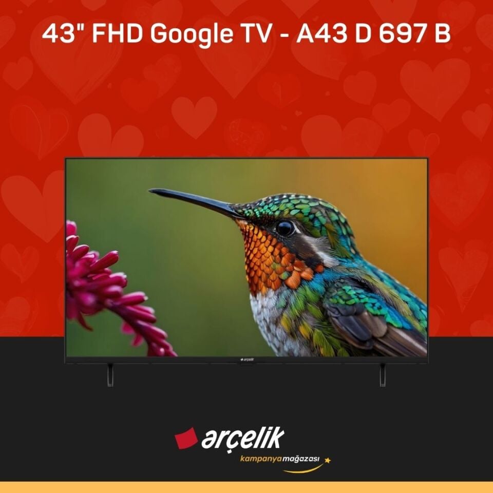 ARÇELİK 43'' FHD Google TV - A43 D 697 B Full HD & HD