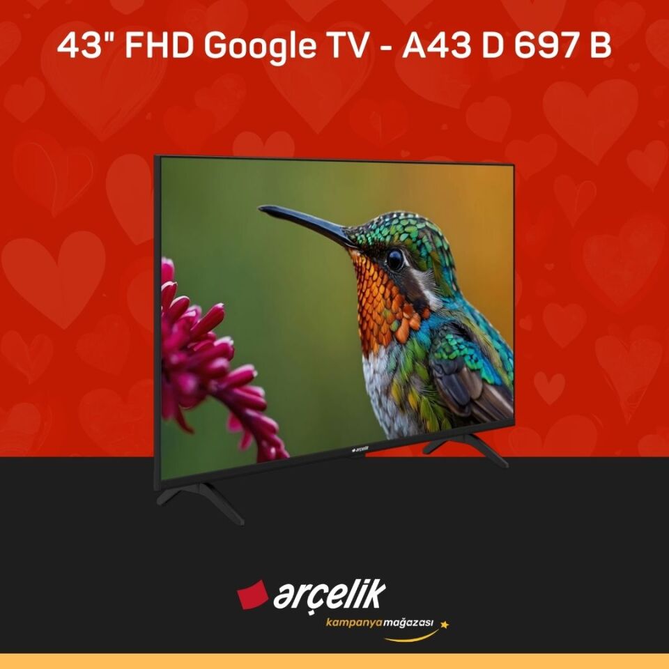 ARÇELİK 43'' FHD Google TV - A43 D 697 B Full HD & HD