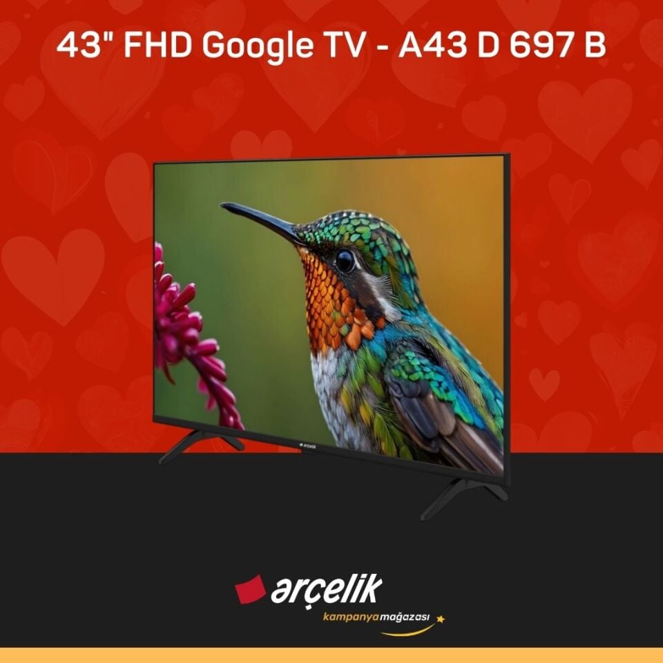 ARÇELİK 43'' FHD Google TV - A43 D 697 B Full HD & HD