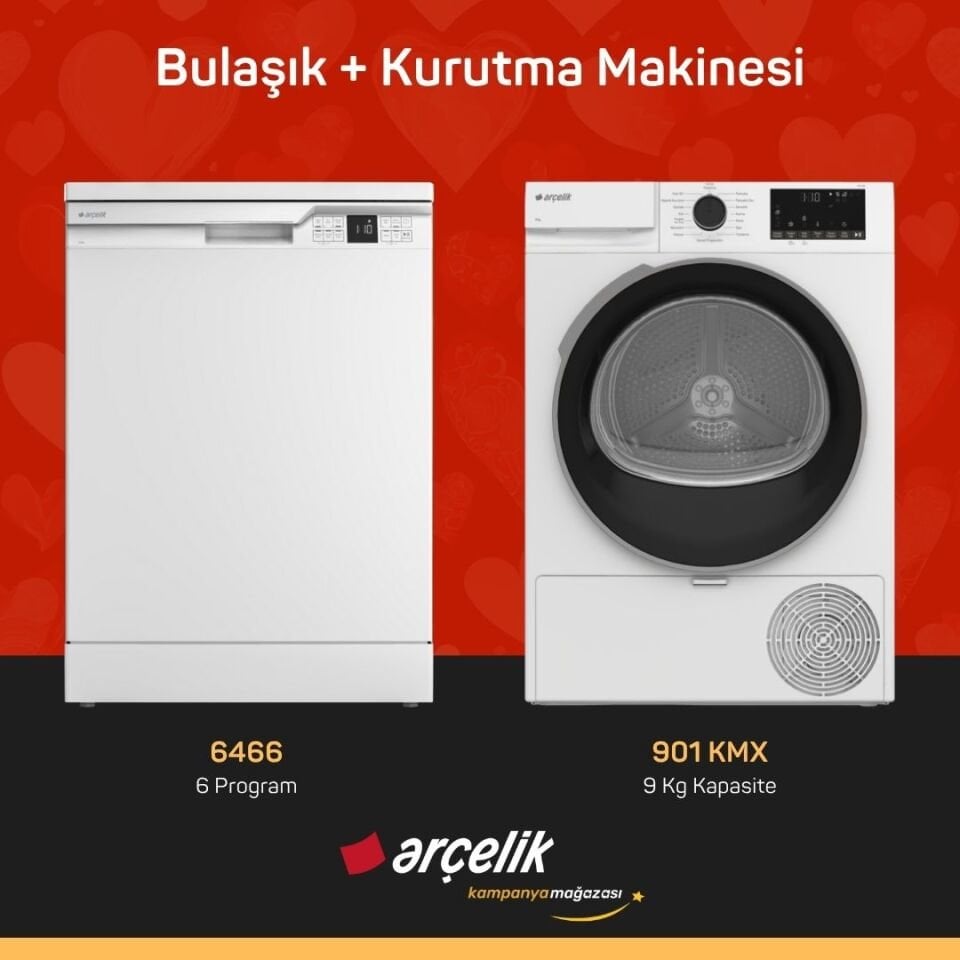 ARÇELİK 6466 Bulaşık Makinesi - 901 KMX Kurutma Makinesi