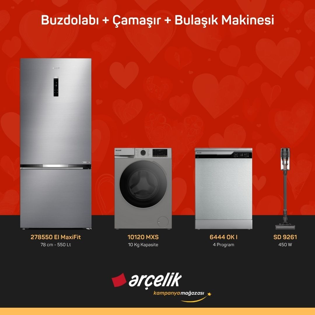 ARÇELİK 3'lü Çeyiz Paketi ( 278550 EI MaxiFit - 10120 MXS - 6444 OK I - SD 9261 )