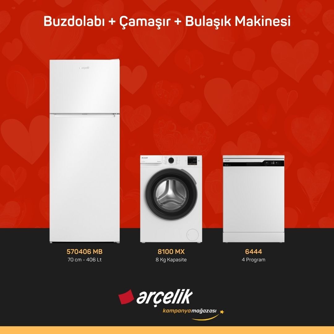 ARÇELİK 3'lü Çeyiz Paketi ( 570406 MB - 8100 MX - 6444 )