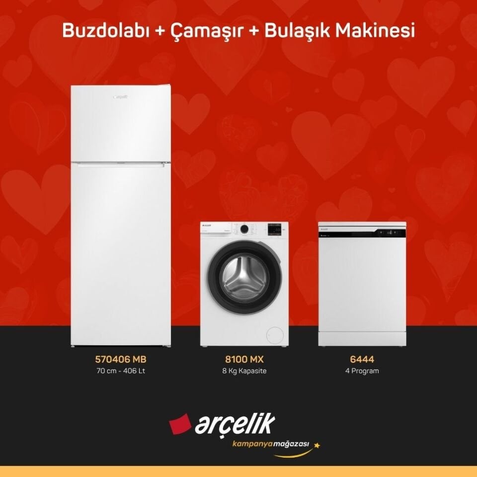 ARÇELİK 3'lü Çeyiz Paketi ( 570406 MB - 8100 MX - 6444 )