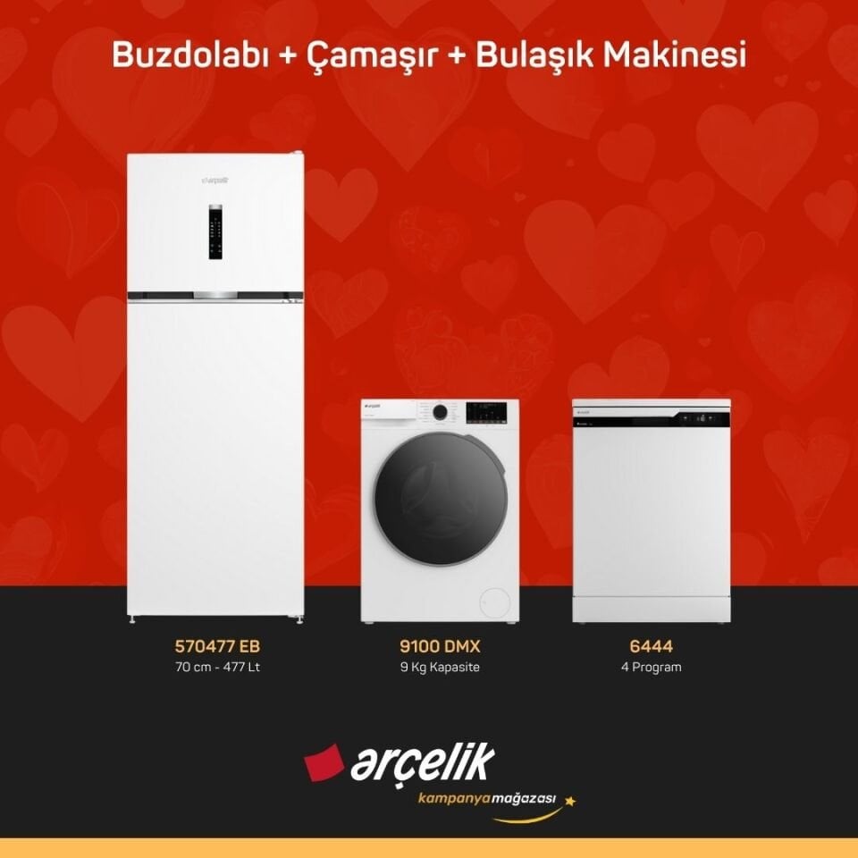 ARÇELİK 3'lü Çeyiz Paketi ( 570477 EB - 9100 DMX - 6444 )