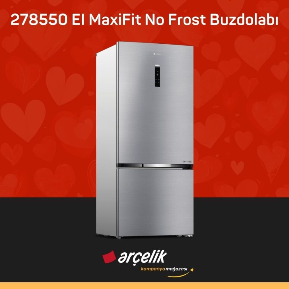 ARÇELİK 278550 EI MaxiFit Alttan Donduruculu Buzdolabı