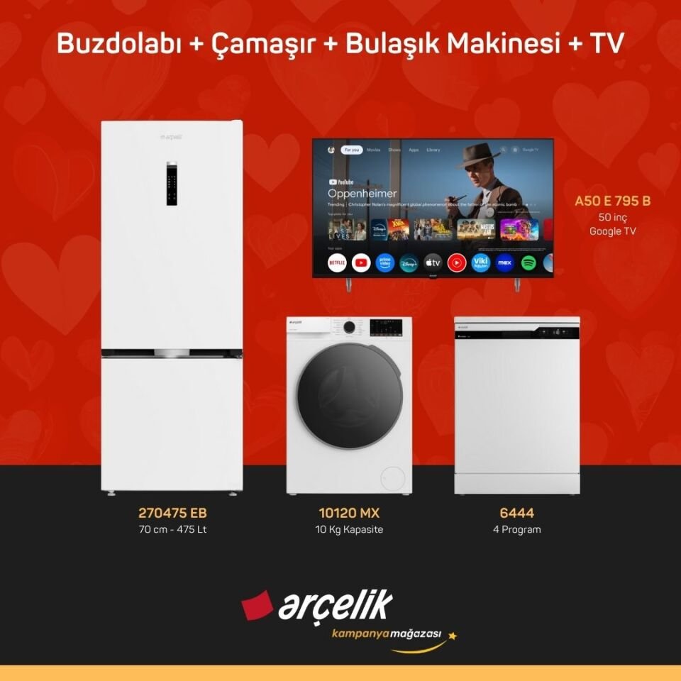 ARÇELİK 4'lü Çeyiz Paketi ( 270475 EB - 10120 MX - 6444 - A50 E 795 B )