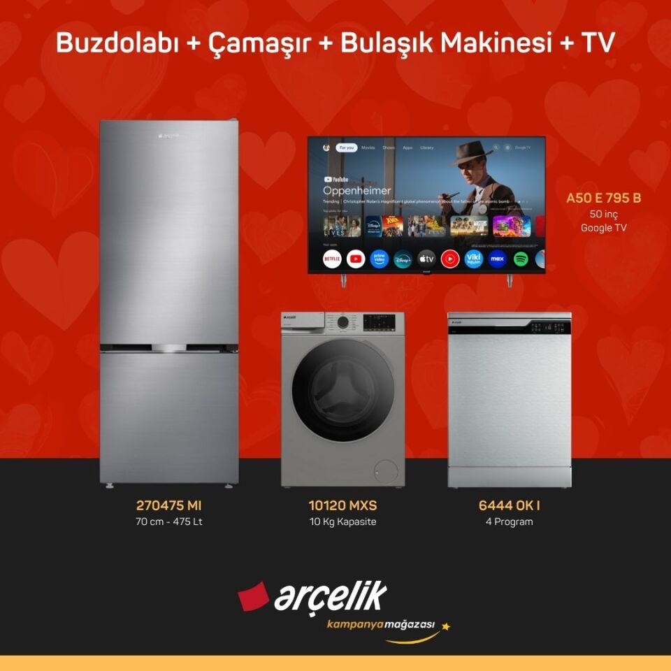 ARÇELİK 4'lü Çeyiz Paketi ( 270475 MI - 10120 MXS - 6444 OK I - A50 E 795 B )