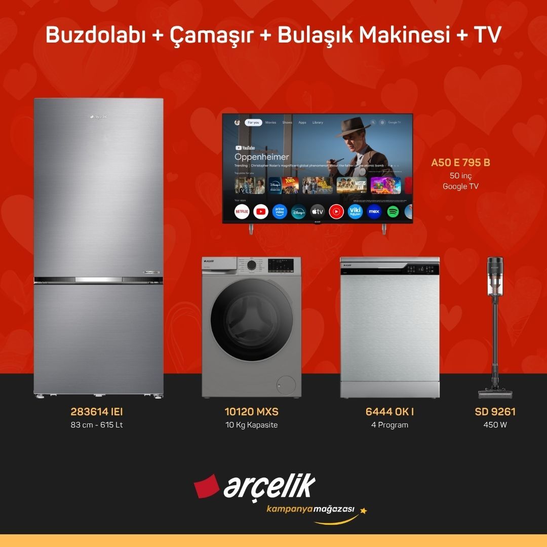 ARÇELİK 4'lü Çeyiz Paketi ( 283614 IEI - 10120 MXS - 6444 OK I - A50 E 795 B - SD 9261 )